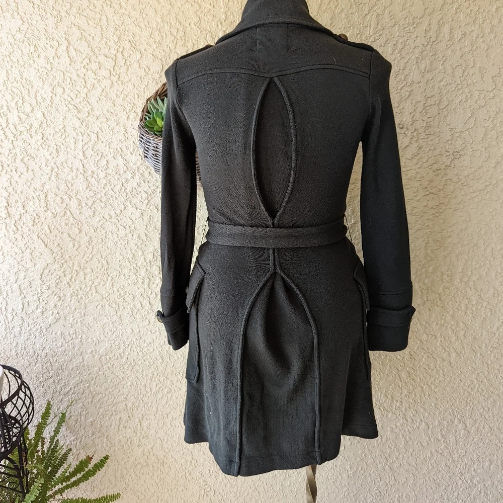 Zara knit double breasted‎ trench coat green size m